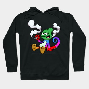 Chameleon Smoking A Joint Hoodie